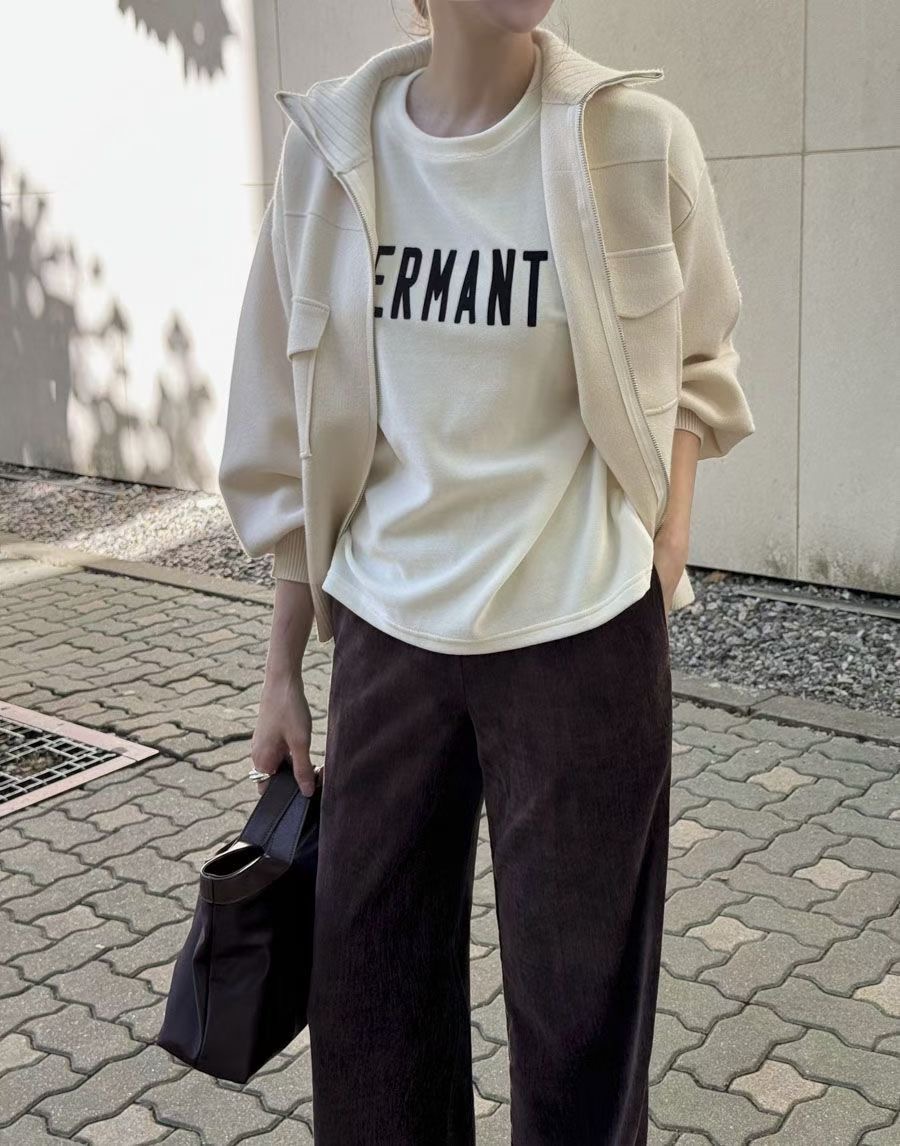 ALLU東大門㊣直郵女裝新款休閑職業熱賣時尚推薦25秋冬T恤絨ALLUT恤