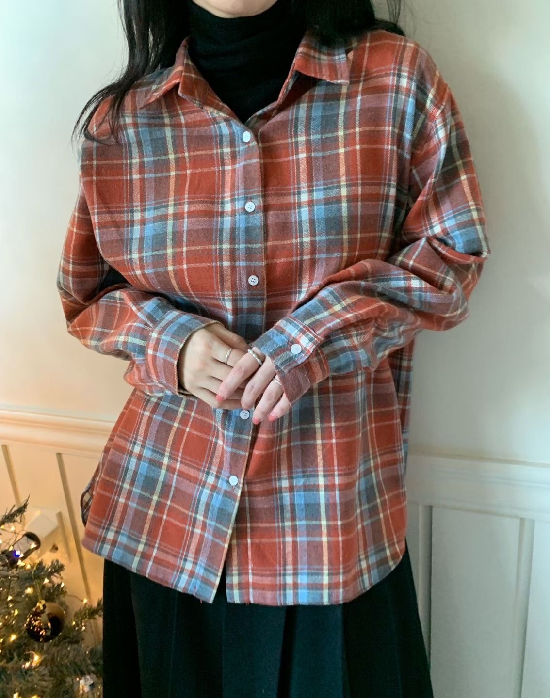 ALLU韓國直郵㊣女裝新款熱賣真品休閑職業推薦時尚襯衫蕾絲衫ALLU襯衫/蕾絲衫圖色1