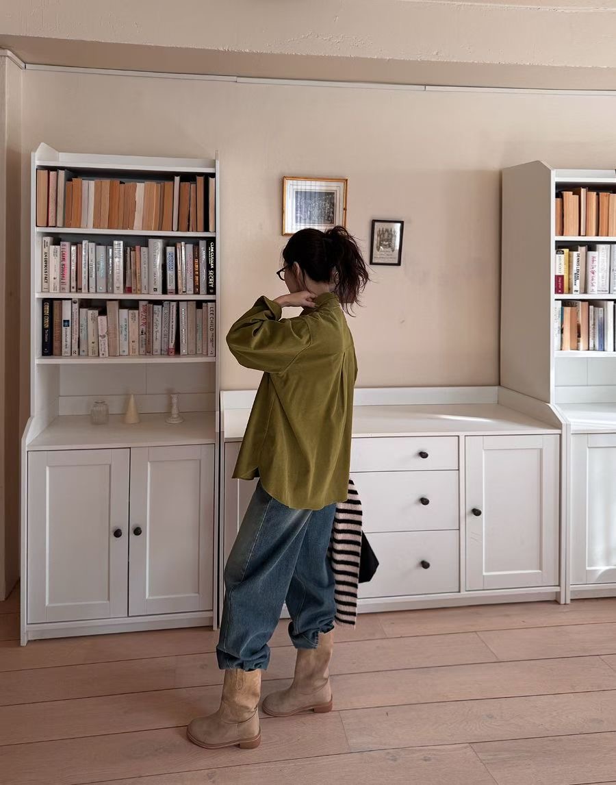 ALLU韓國直郵㊣女裝新品人氣推薦休閑真品襯衫蕾絲衫燈心絨ALLU襯衫/蕾絲衫