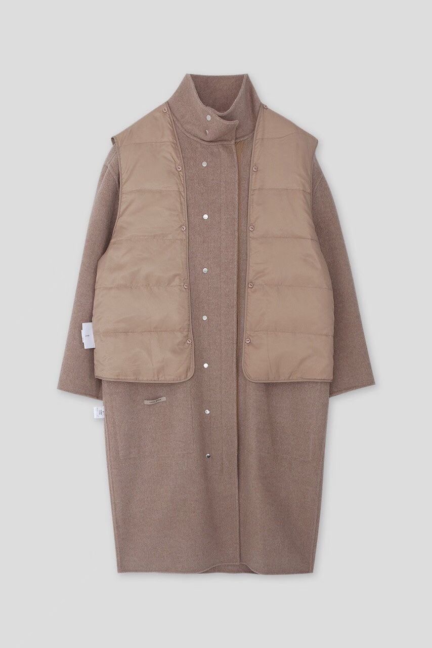 NOMAD韓國直郵㊣女裝新款推薦人氣時尚25秋冬中長款大衣手工連帽NOMAD中長款大衣