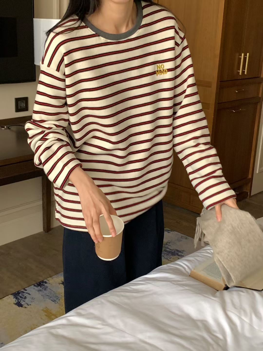 NOMAD韓國直郵㊣女裝新款職業25秋冬熱賣休閑推薦時尚長袖T恤NOMAD長袖T恤圖色1