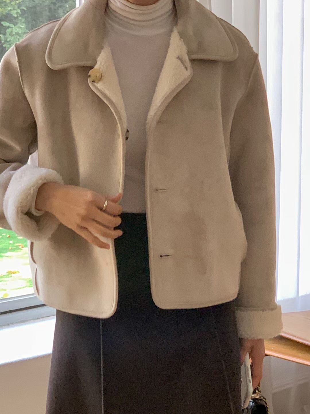 NOMAD東大門㊣實拍女裝新品職業休閑推薦時尚真品人氣短款大衣NOMAD短款大衣