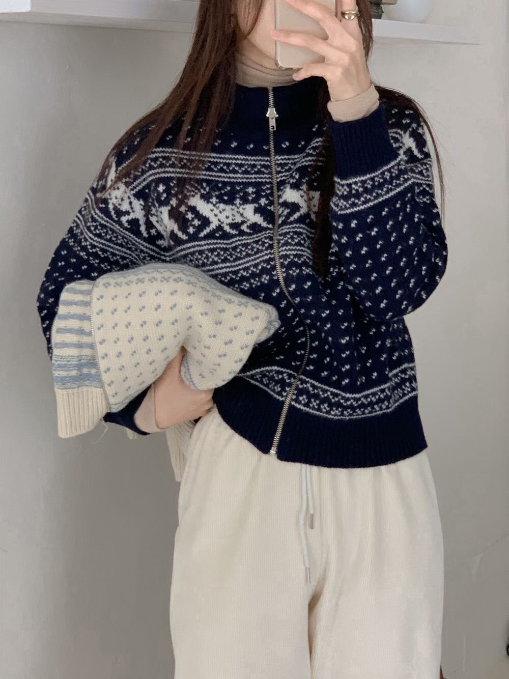 NOMAD東大門㊣實拍女裝新款熱賣時尚休閑25秋冬夾克拉鏈復古NOMAD夾克