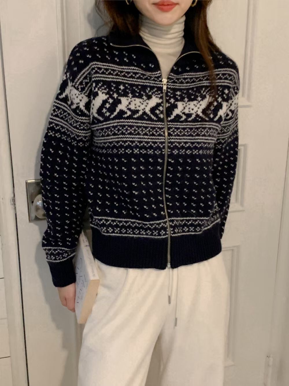 NOMAD東大門㊣實拍女裝新款熱賣時尚休閑25秋冬夾克拉鏈復古NOMAD夾克