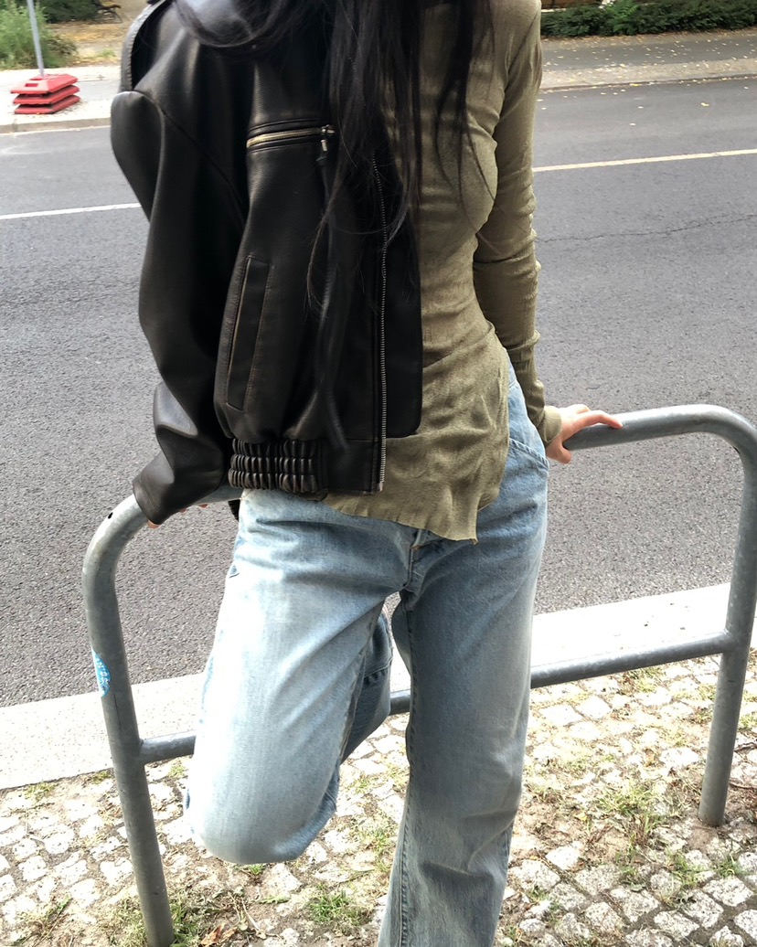 NOPROBLEM東大門㊣實拍女裝新款25秋冬推薦真品熱賣時尚牛仔褲NOPROBLEM牛仔褲