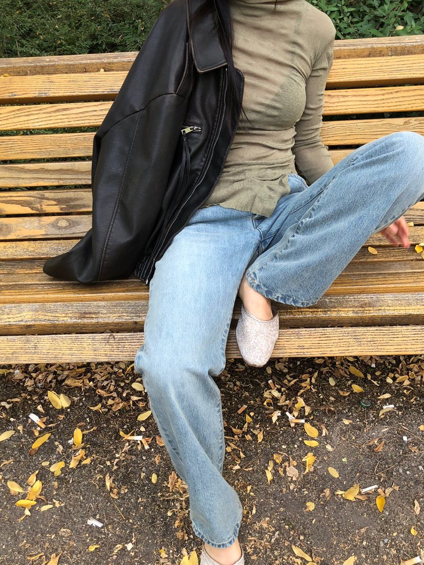 NOPROBLEM東大門㊣實拍女裝新款25秋冬推薦真品熱賣時尚牛仔褲NOPROBLEM牛仔褲