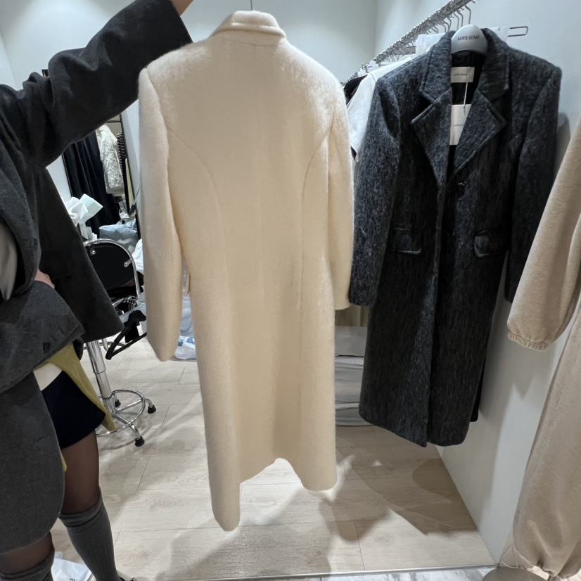 LOVE SOME東大門㊣實拍女士新品人氣職業休閑中長款大衣羊毛LOVE SOME中長款大衣