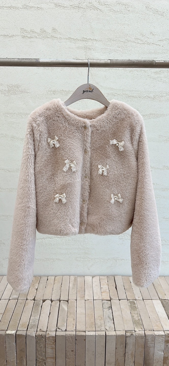 YARD韓國直郵㊣女裝新品職業人氣時尚真品熱賣夾克毛皮刺繡YARD夾克圖色1