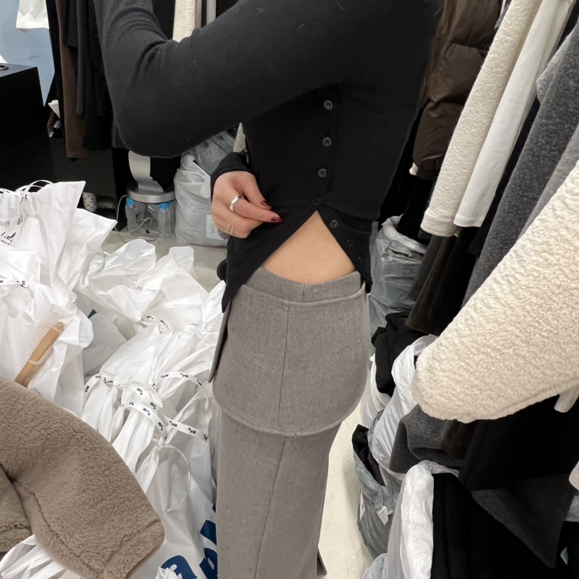 RECOVER韓國代購㊣女士新款推薦休閑25秋冬職業長袖T恤紐扣RECOVER/MOMENT長袖T恤