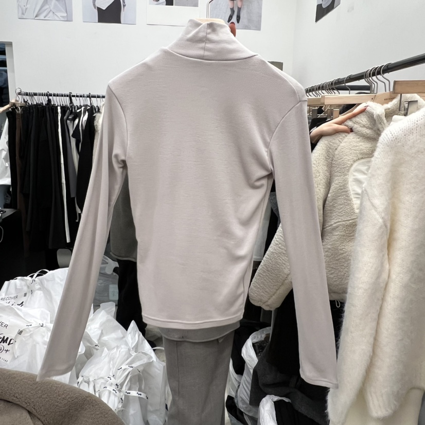 RECOVER韓國代購㊣女士新款推薦休閑25秋冬職業長袖T恤紐扣RECOVER/MOMENT長袖T恤