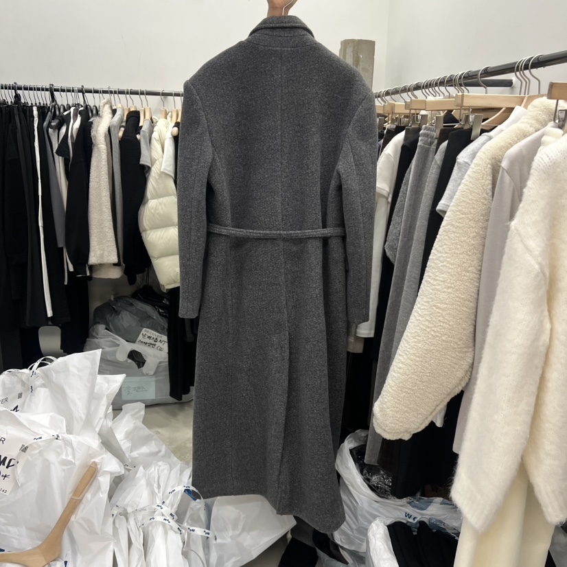 RECOVER東大門㊣代購女裝新款推薦真品25秋冬中長款大衣含腰帶RECOVER/MOMENT中長款大衣