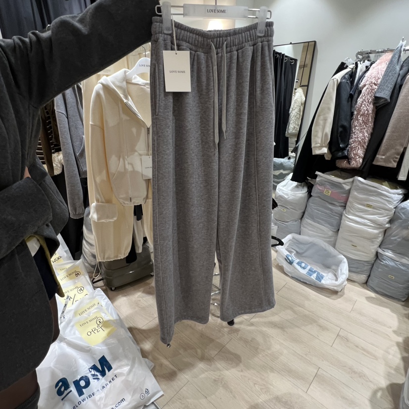 LOVE SOME韓國直郵㊣女裝新品休閑推薦人氣休閑褲加絨貂絨LOVE SOME休閑褲圖色2