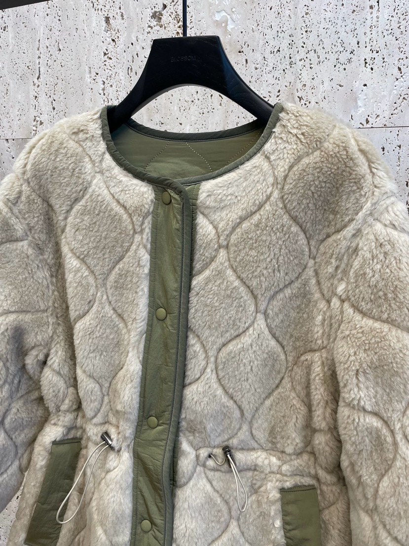 BLOSSOM韓國直郵㊣女裝新品熱賣真品短款大衣含圍巾里外穿雙面BLOSSOM短款大衣