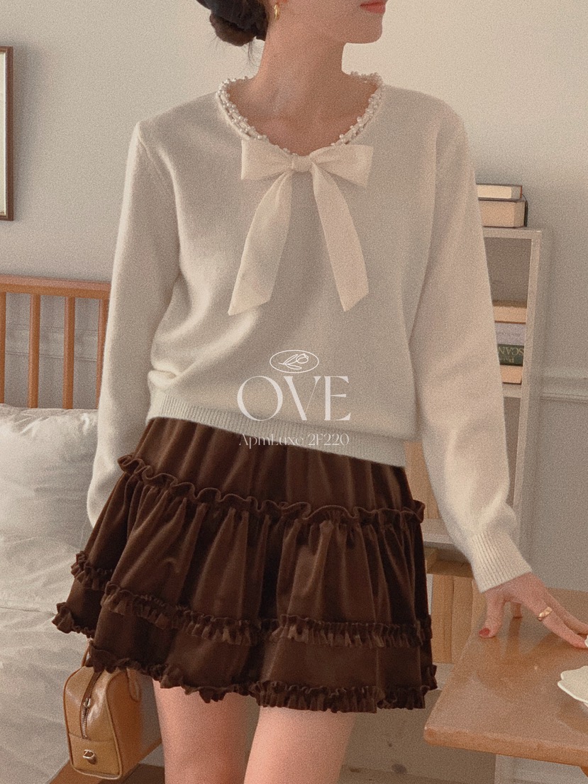 OVE韓國代購㊣女裝新品人氣時尚休閑職業25秋冬推薦短裙天鵝絨OVE短裙