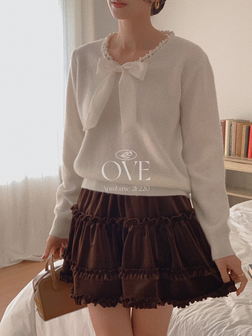 OVE韓國代購㊣女裝新品人氣時尚休閑職業25秋冬推薦短裙天鵝絨OVE短裙