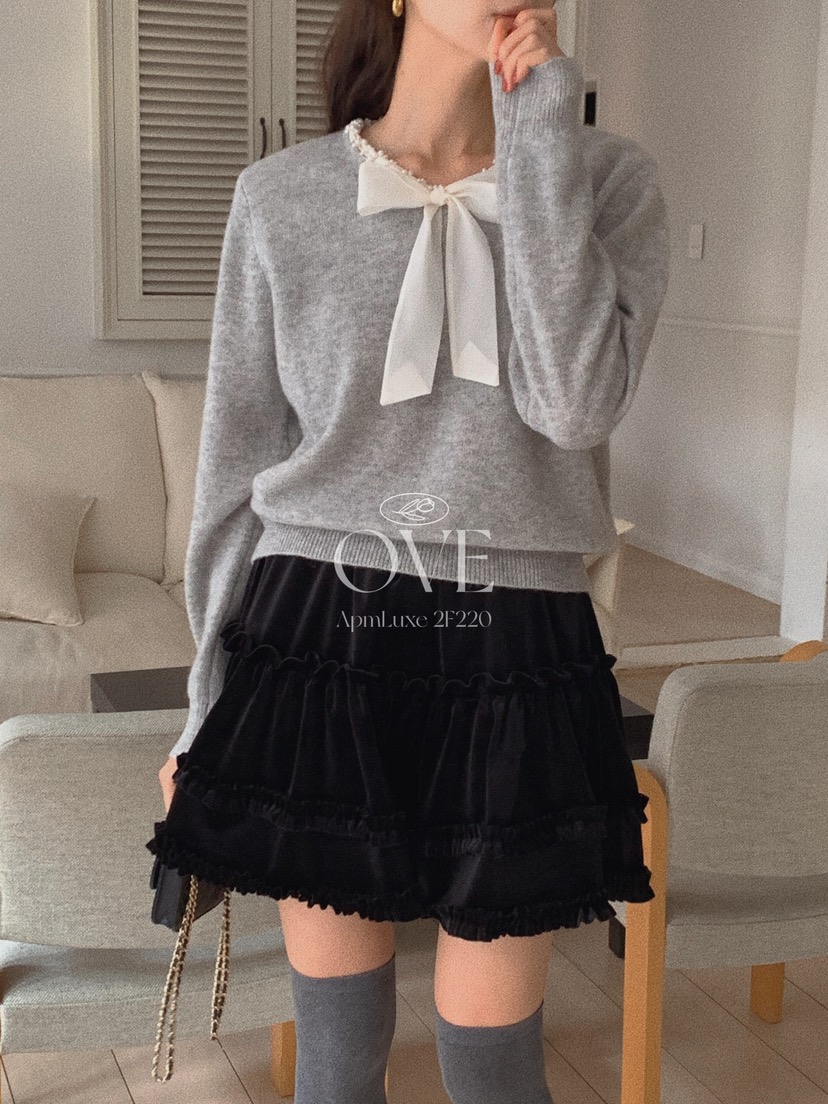 OVE韓國代購㊣女裝新品人氣時尚休閑職業25秋冬推薦短裙天鵝絨OVE短裙