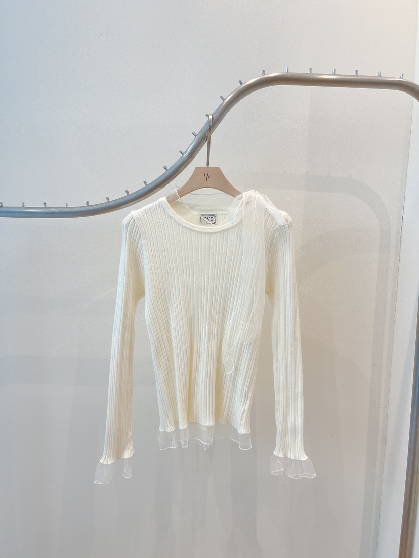 OVE韓國直郵㊣女裝新款推薦25秋冬熱賣職業休閑襯衫蕾絲衫蕾絲OVE襯衫/蕾絲衫圖色1