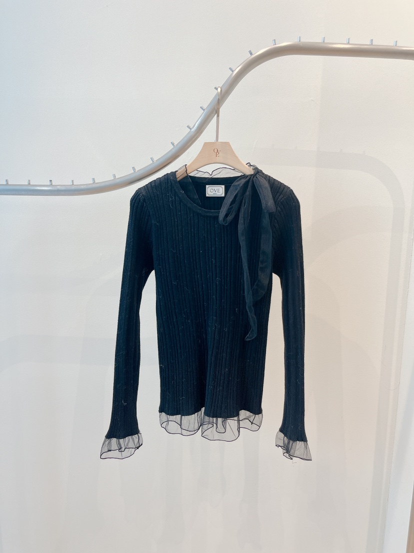 OVE韓國直郵㊣女裝新款推薦25秋冬熱賣職業休閑襯衫蕾絲衫蕾絲OVE襯衫/蕾絲衫圖色5