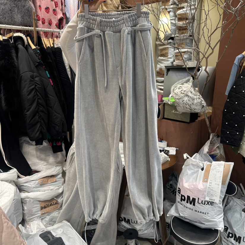 MIENNE東大門㊣實拍女裝新品職業25秋冬熱賣真品休閑褲加絨MIENNE休閑褲圖色3灰色