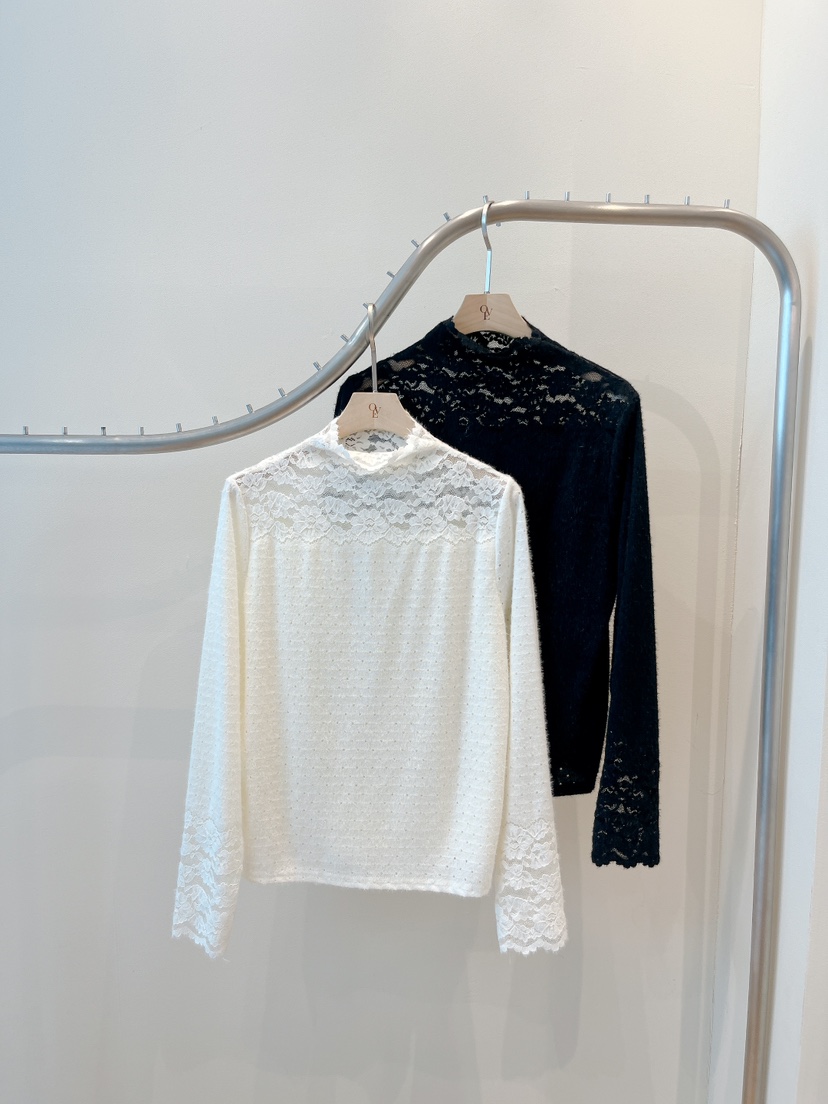 OVE東大門㊣代購女士新款熱賣時尚推薦25秋冬休閑襯衫蕾絲衫OVE襯衫/蕾絲衫