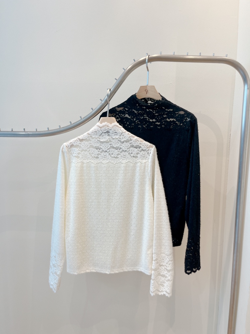 OVE東大門㊣代購女士新款熱賣時尚推薦25秋冬休閑襯衫蕾絲衫OVE襯衫/蕾絲衫