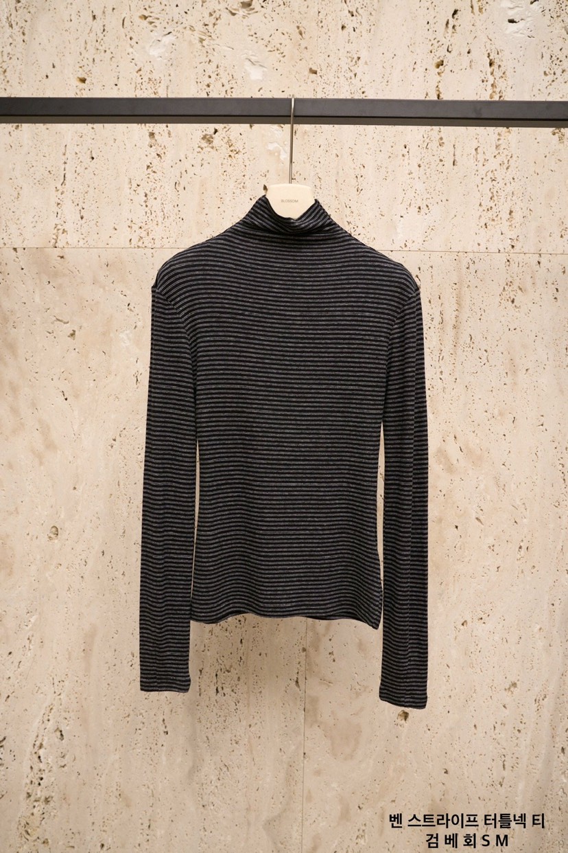 BLOSSOM韓國直郵㊣女裝新款時尚人氣真品職業推薦長袖T恤條紋BLOSSOM長袖T恤圖色3