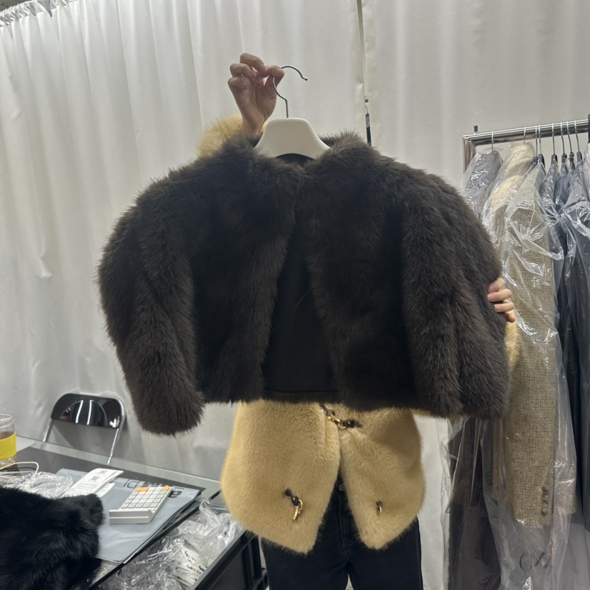 ONEBYTWO東大門㊣直郵女裝新品25秋冬真品休閑推薦短款大衣ONE BY TWO短款大衣圖色3深棕色