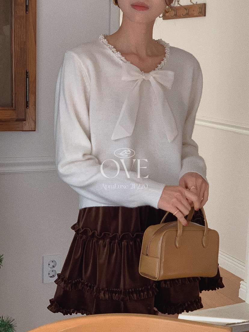 OVE東大門㊣實拍女裝新款熱賣推薦真品人氣職業休閑針織衫蕾絲OVE針織衫