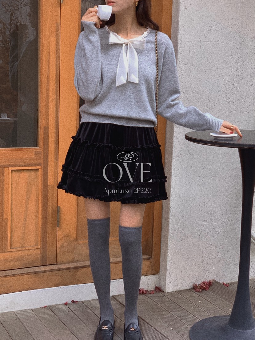 OVE東大門㊣實拍女裝新款熱賣推薦真品人氣職業休閑針織衫蕾絲OVE針織衫