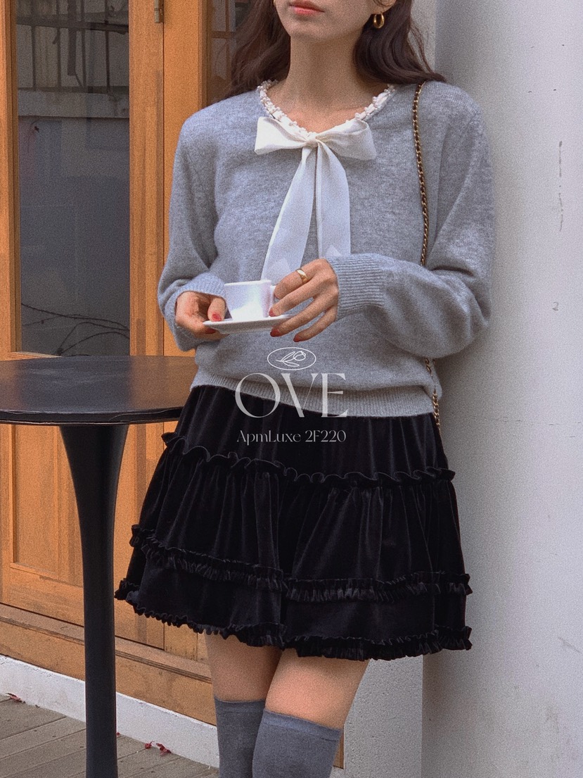 OVE東大門㊣實拍女裝新款熱賣推薦真品人氣職業休閑針織衫蕾絲OVE針織衫