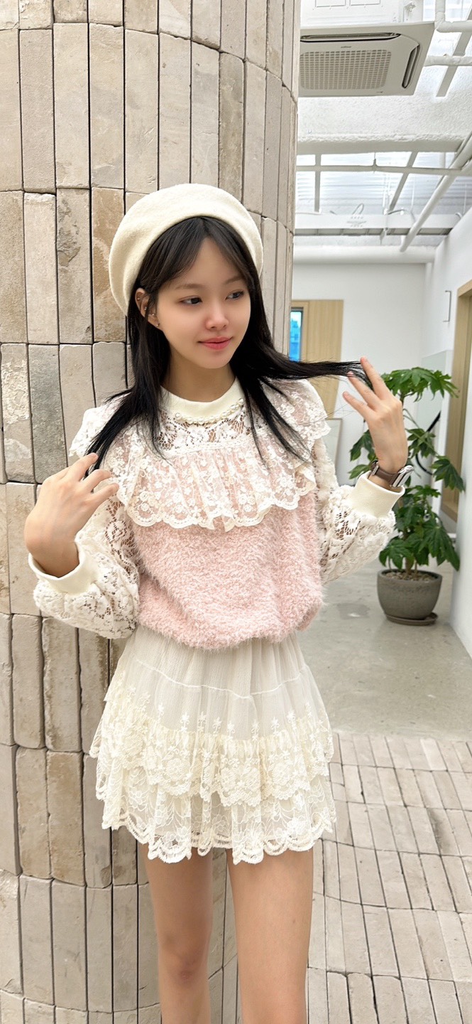 YARD韓國代購㊣女裝新品時尚25秋冬真品人氣休閑襯衫蕾絲衫絨YARD襯衫/蕾絲衫