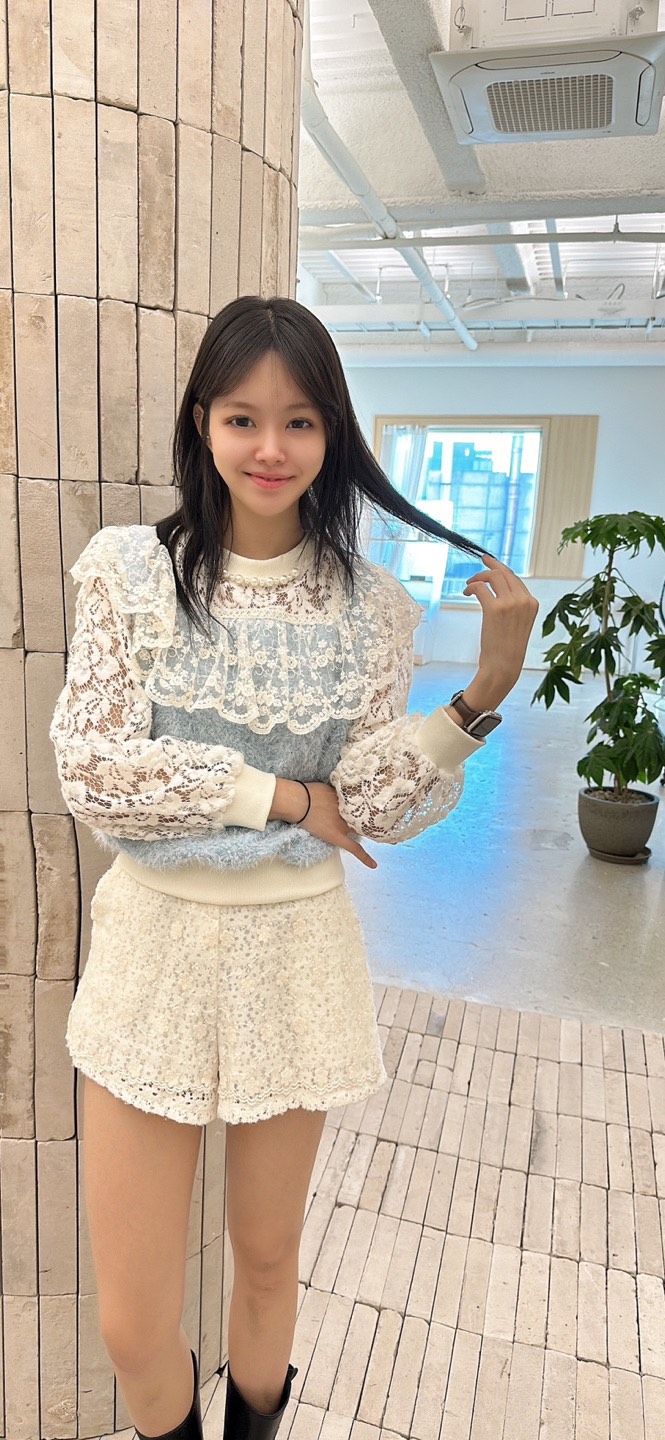 YARD韓國代購㊣女裝新品時尚25秋冬真品人氣休閑襯衫蕾絲衫絨YARD襯衫/蕾絲衫