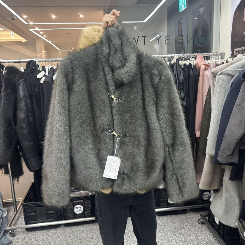 ONEBYTWO東大門㊣實拍女裝新款休閑推薦熱賣真品25秋冬短款大衣ONE BY TWO短款大衣圖色3墨綠