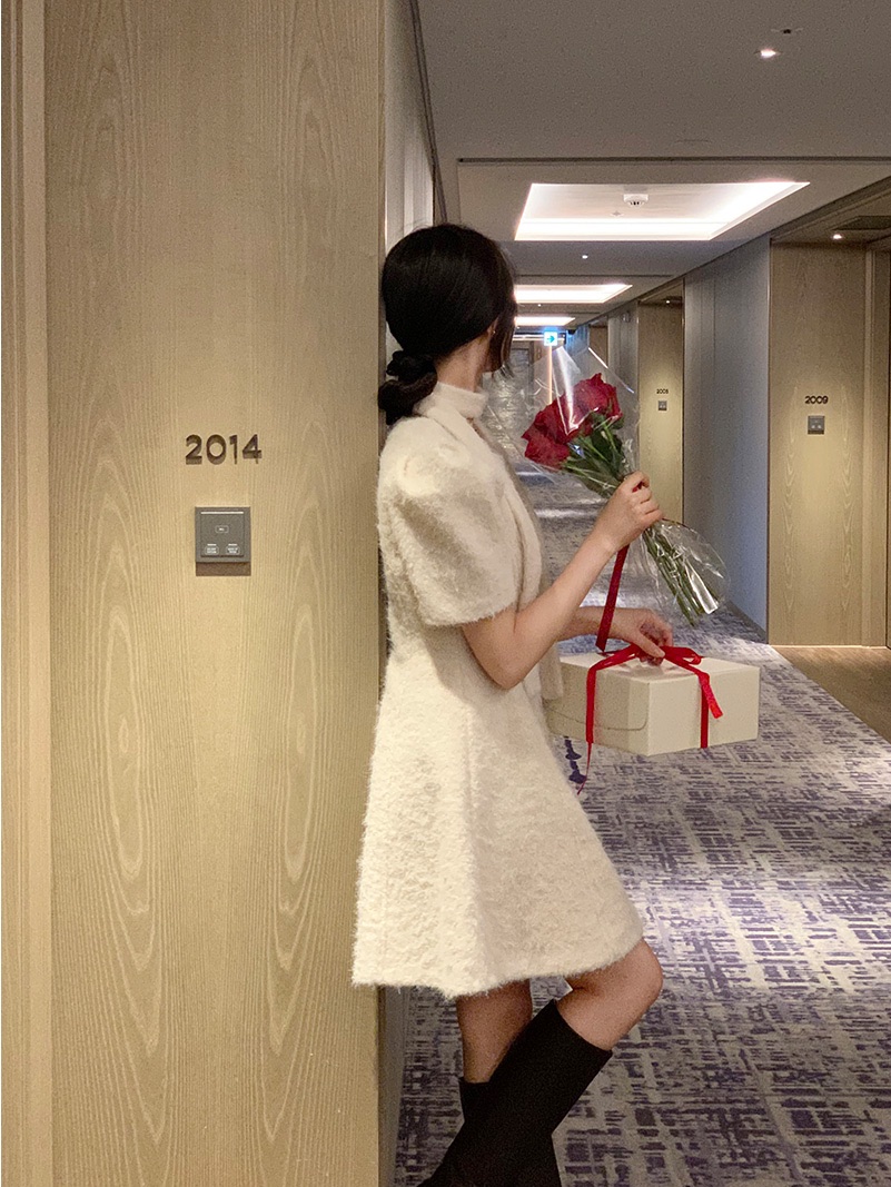 FRILL-T東大門㊣實拍女裝新款推薦職業真品25秋冬連衣裙含脖帶FRILL-T連衣裙