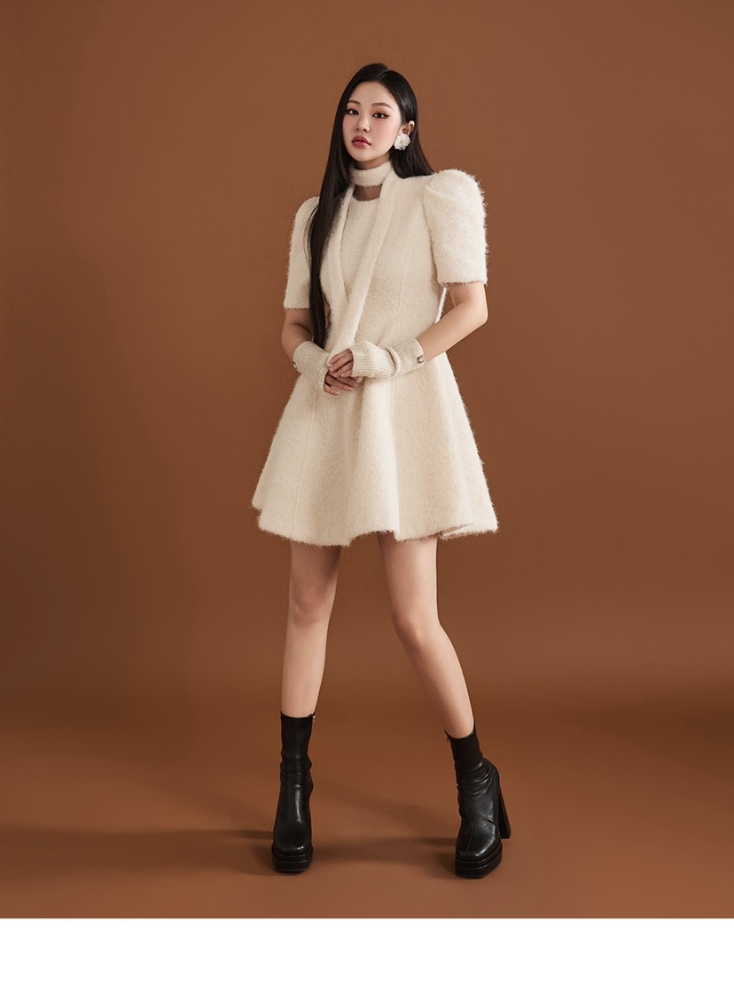 FRILL-T東大門㊣實拍女裝新款推薦職業真品25秋冬連衣裙含脖帶FRILL-T連衣裙