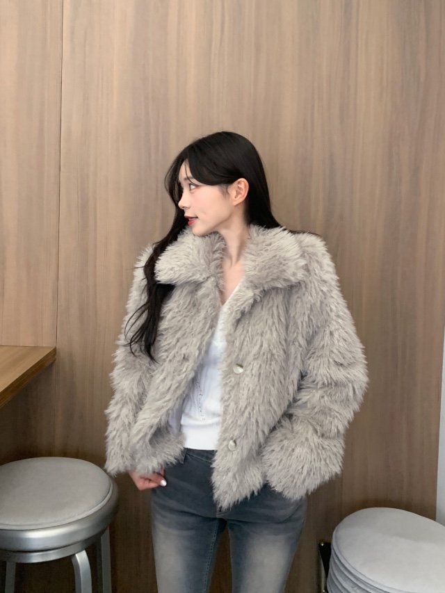 FRILL-T韓國直郵㊣女裝新款時尚休閑25秋冬職業熱賣短款大衣FRILL-T短款大衣