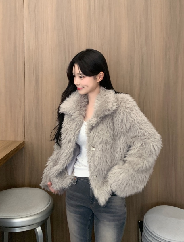 FRILL-T韓國直郵㊣女裝新款時尚休閑25秋冬職業熱賣短款大衣FRILL-T短款大衣