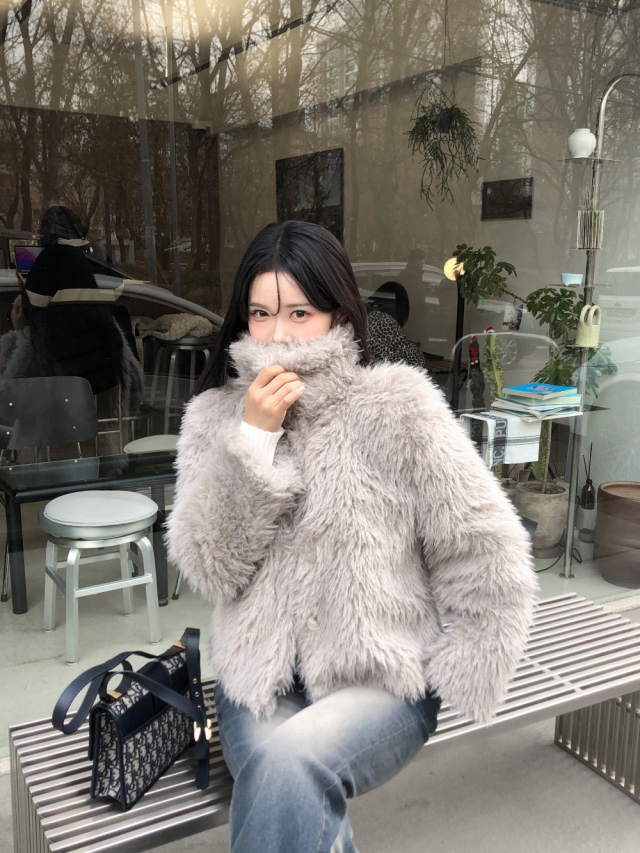 FRILL-T韓國直郵㊣女裝新款時尚休閑25秋冬職業熱賣短款大衣FRILL-T短款大衣