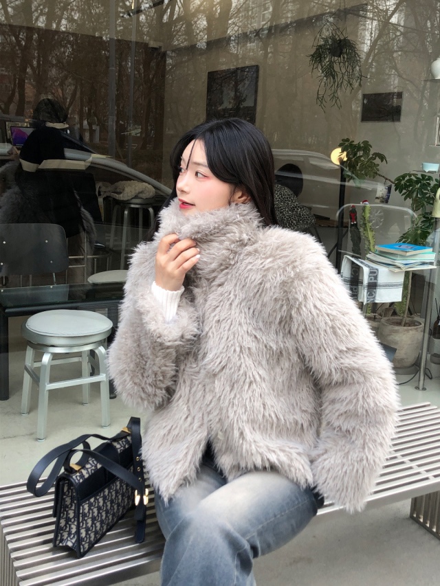 FRILL-T韓國直郵㊣女裝新款時尚休閑25秋冬職業熱賣短款大衣FRILL-T短款大衣