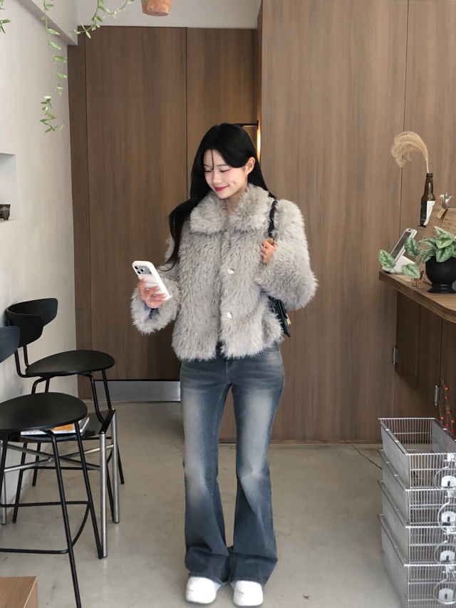 FRILL-T韓國直郵㊣女裝新款時尚休閑25秋冬職業熱賣短款大衣FRILL-T短款大衣