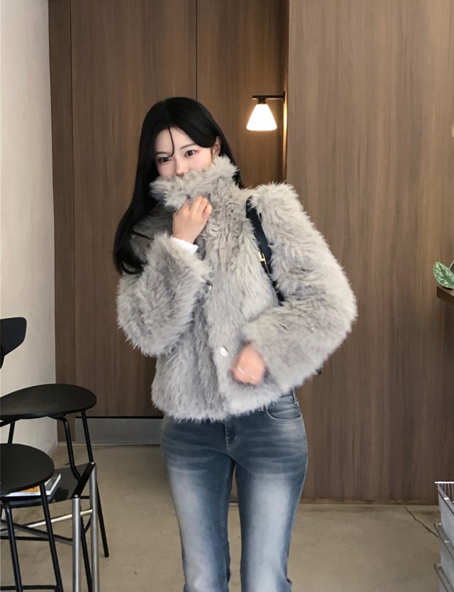 FRILL-T韓國直郵㊣女裝新款時尚休閑25秋冬職業熱賣短款大衣FRILL-T短款大衣