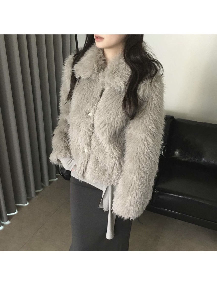 FRILL-T韓國直郵㊣女裝新款時尚休閑25秋冬職業熱賣短款大衣FRILL-T短款大衣