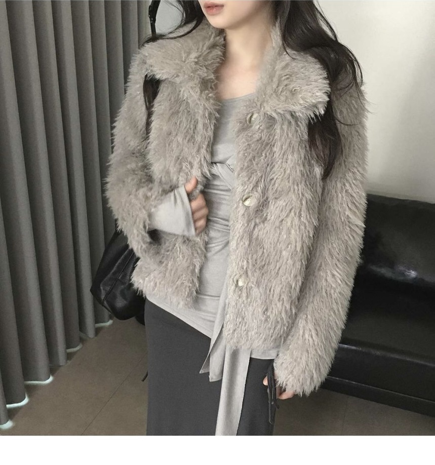 FRILL-T韓國直郵㊣女裝新款時尚休閑25秋冬職業熱賣短款大衣FRILL-T短款大衣