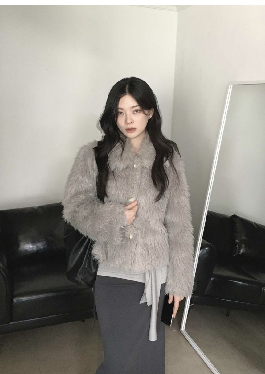 FRILL-T韓國直郵㊣女裝新款時尚休閑25秋冬職業熱賣短款大衣FRILL-T短款大衣