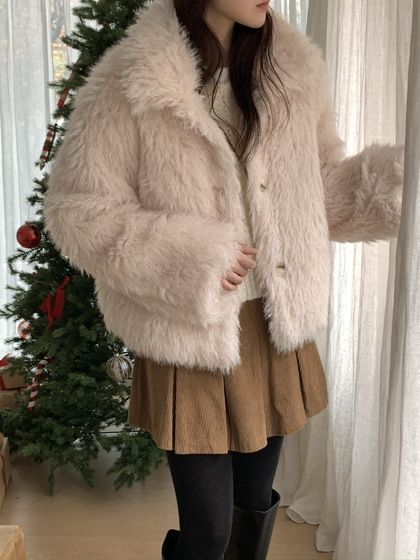 FRILL-T韓國直郵㊣女裝新款時尚休閑25秋冬職業熱賣短款大衣FRILL-T短款大衣圖色3