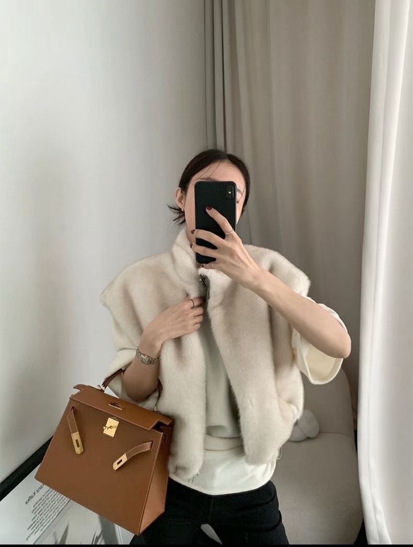 DOUZEMOIS東大門㊣實拍女士新品熱賣25秋冬馬甲不含內搭貂皮雙面DOUZEMOIS馬甲圖色2