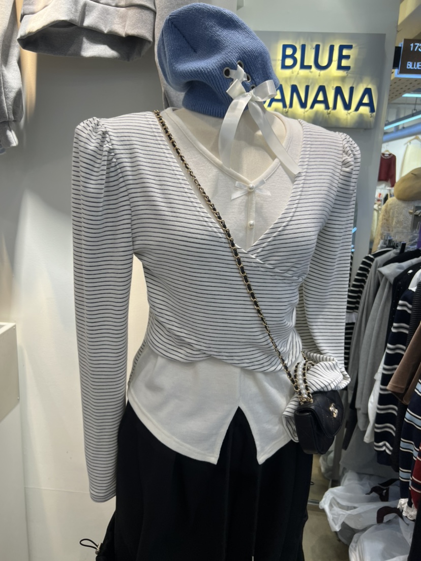 BLUE BANANA韓國直郵㊣女士新款推薦人氣真品熱賣休閑職業T恤BLUE BANANAT恤