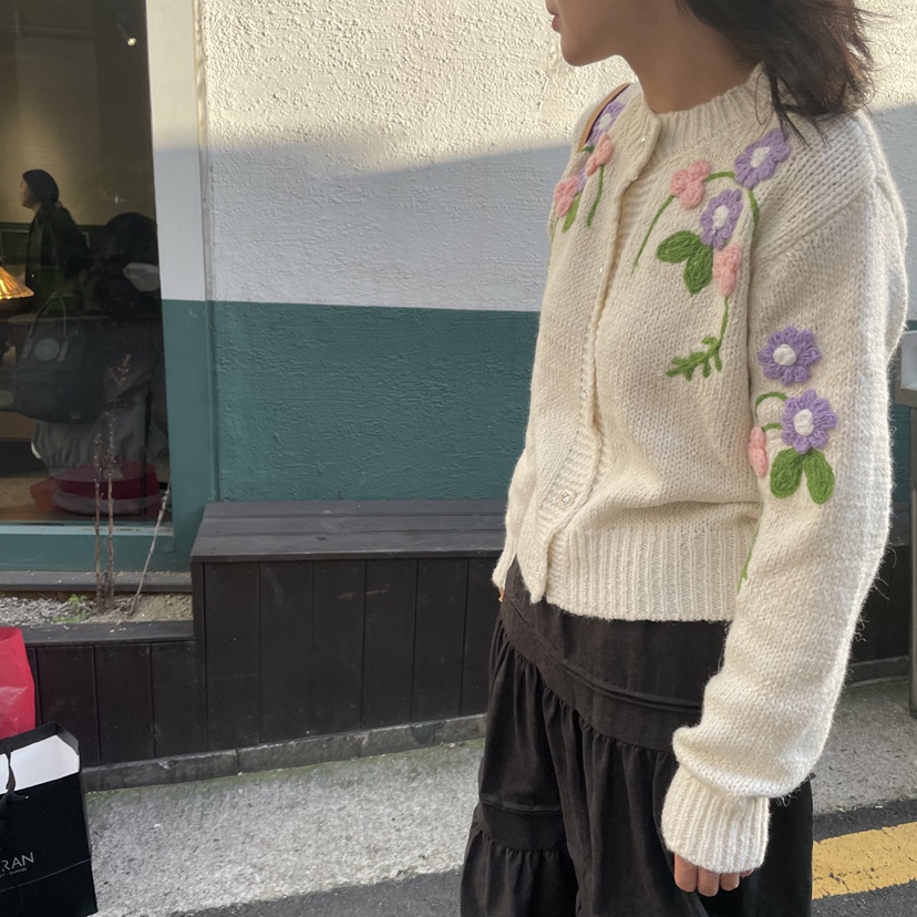 DOUZEMOIS東大門㊣代購女裝新款職業推薦人氣25秋冬針織衫開衫DOUZEMOIS針織衫圖色1