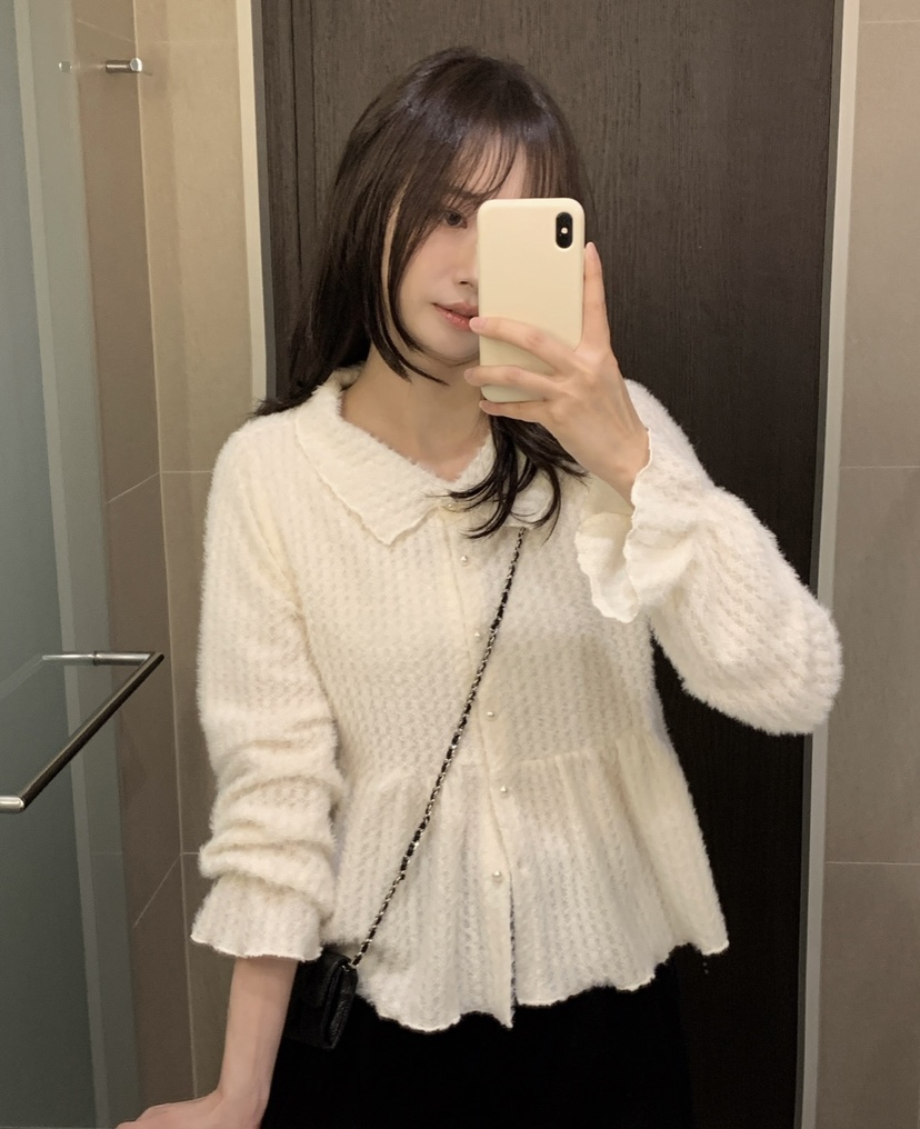 FRILL-T東大門㊣代購女裝新品熱賣職業推薦襯衫蕾絲衫開衫FRILL-T襯衫/蕾絲衫