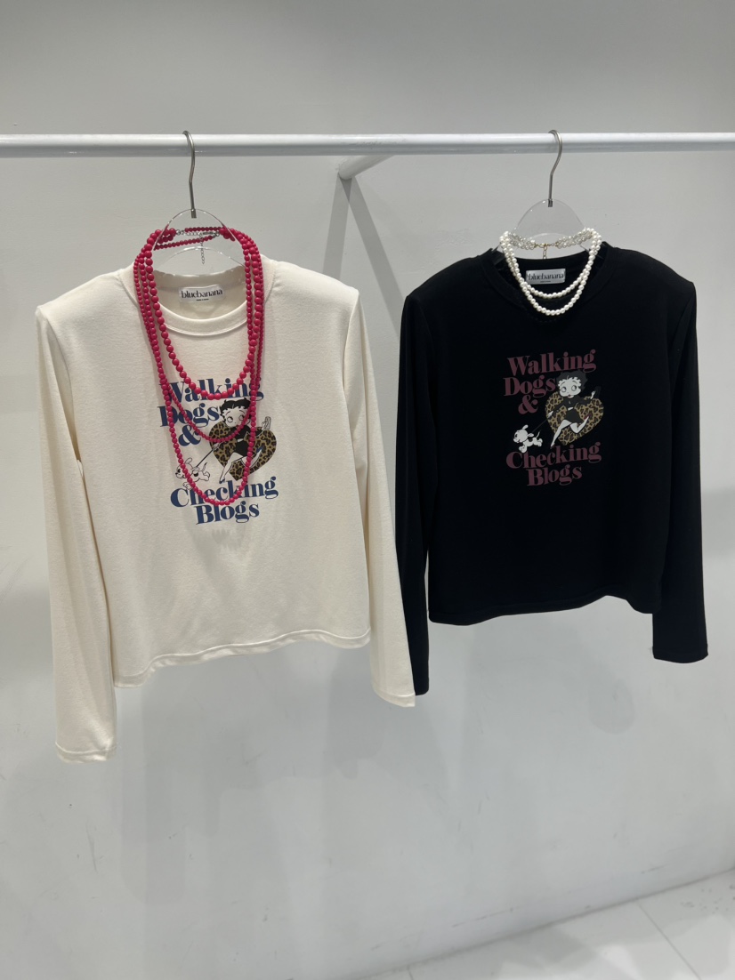 BLUE BANANA韓國直郵㊣女裝新品真品推薦休閑長袖T恤不含項鏈BLUE BANANA長袖T恤